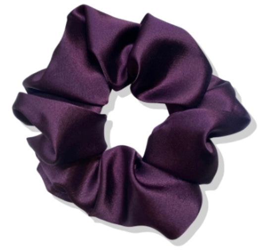 Plum Satin Scrunchie