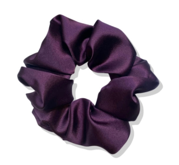 Plum Satin Scrunchie