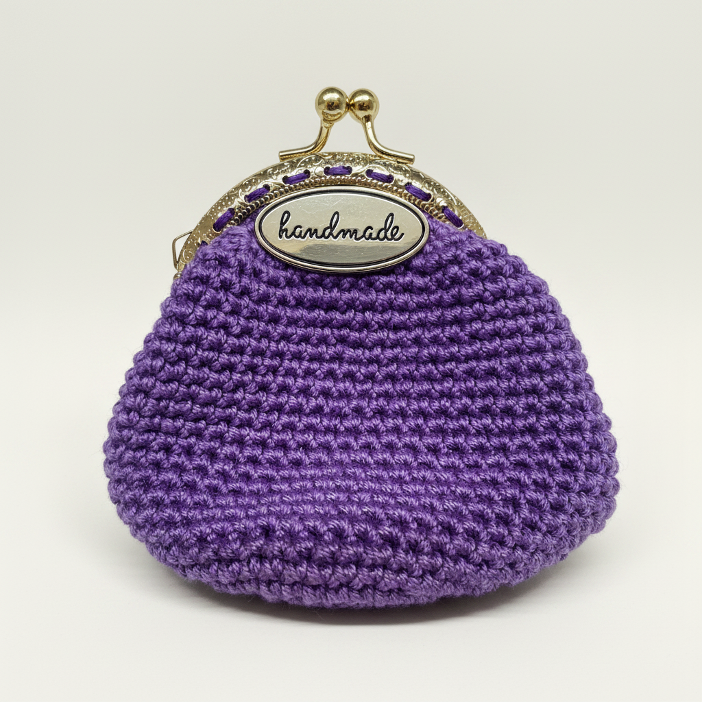 Violet Crochet Clasp Pouch